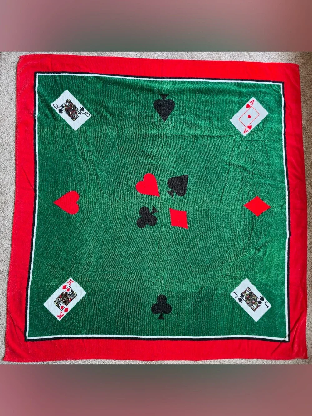 Poker Table Cover Towel Soft Velour Washable 4.5 Ft, 55